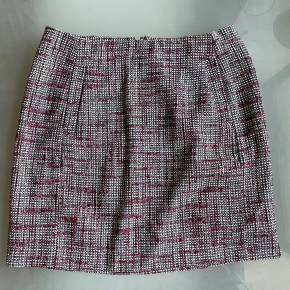 Banana Republic - Tweed Petite Mini Skirt Red Deep Garnet Burgundy - Size 2P - Picture 1 of 9